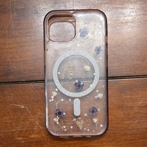 Pink Sky Transparent Floral iPhone Case